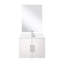 Meuble-lavabo blanc lustré 61 cm (L) x 56 cm (P) avec comptoir en quartz, miroir et robinet - Résistant aux égratignures et aux taches
