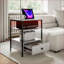 Ensemble de 2 tables basses modernes gris avec station de charge et éclairage ambiant pour le salon