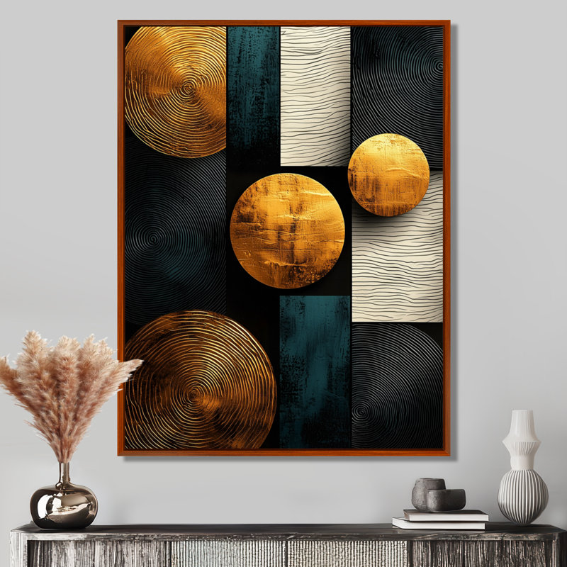 Philippe - Abstract Wall Art Living Room, Brun, Reproduction encadrée sans passe-partout, H 32 po x l 16 po