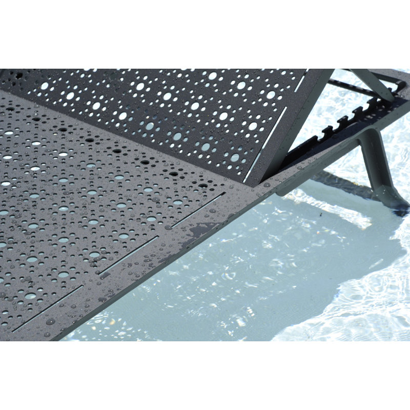 Tline Outdoor Chaise Lounge, Black