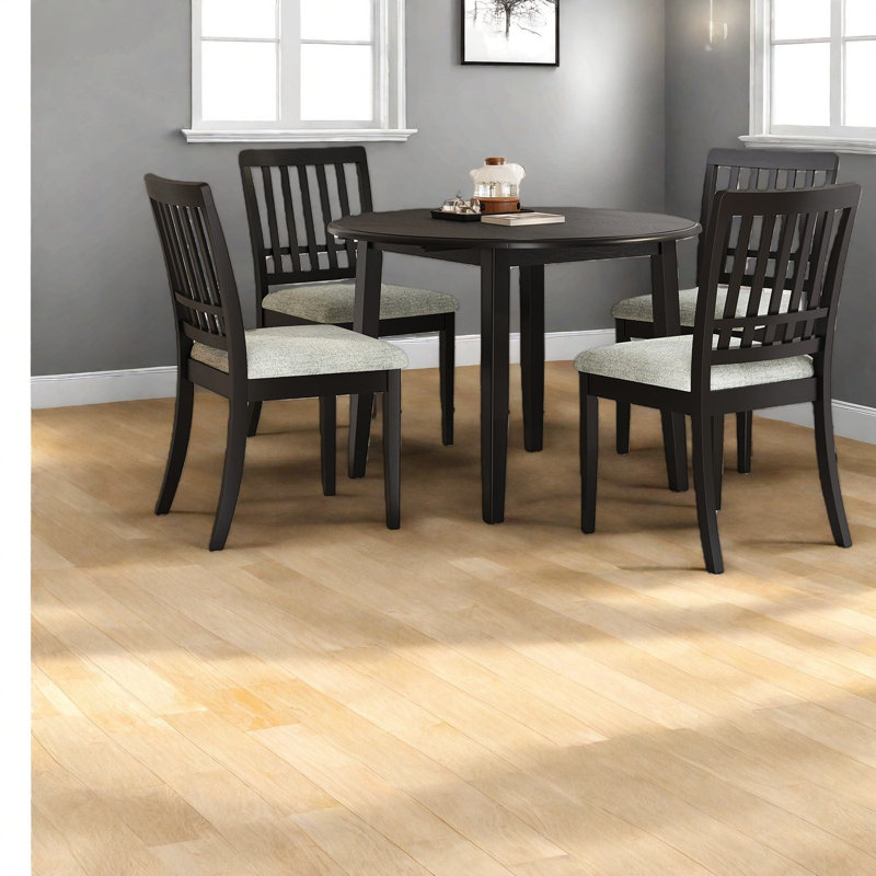 Ensemble de tables de salle à manger 5 pièces peu encombrantes, en bois noir, de style moderne pour les petites maisons