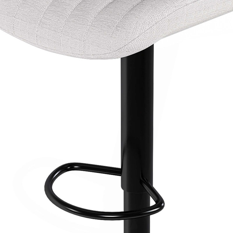 Adjustable Height Upholstered Swivel Bar Stools With Backrest(Set Of 2), White