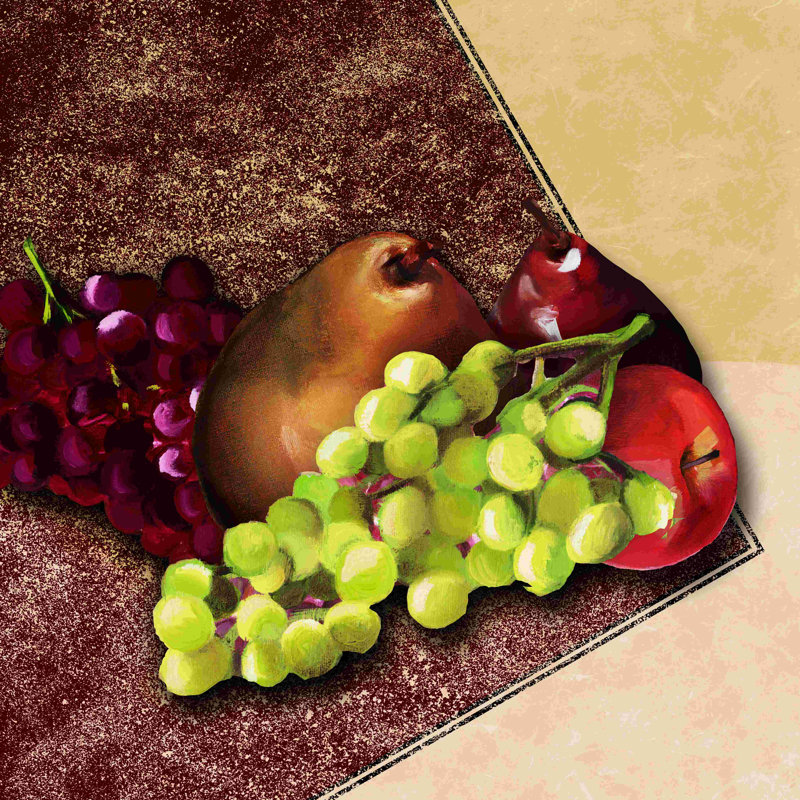 Fruits - peinture sur toile tendue, H 12 po x l 12 po