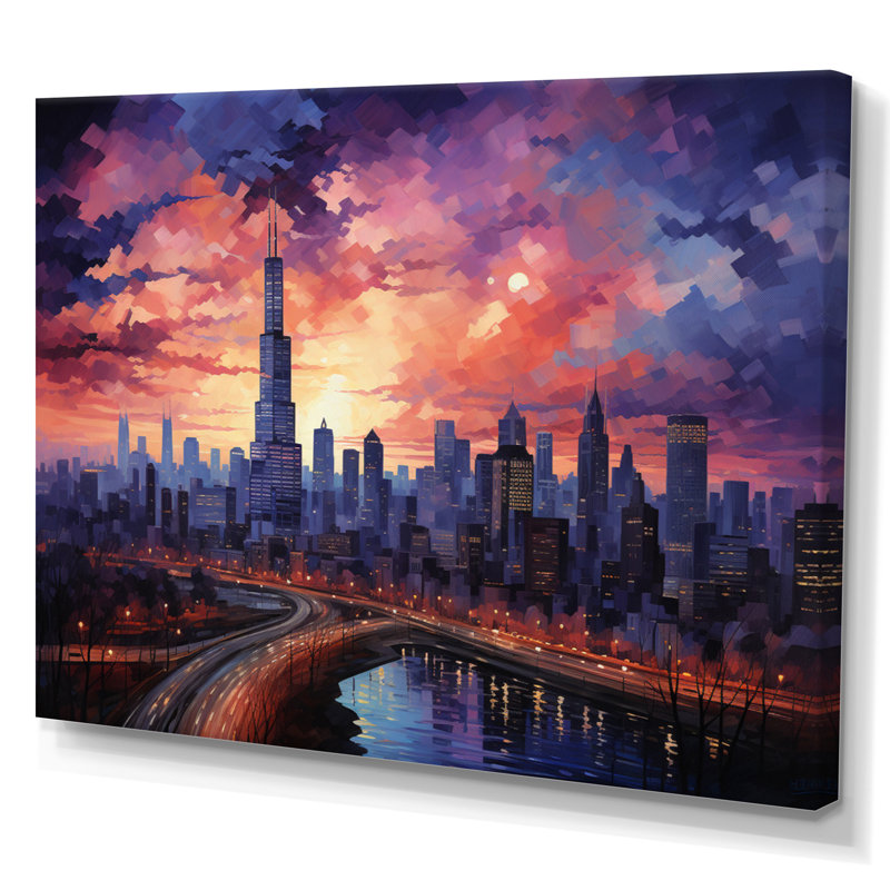 Skyscrapers Glass Giants I - Architecture Wall Art Living Room, Toile tendue, H 12 po x l 20 po x P 1 po