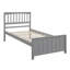 Base de lit plateforme simple en bois avec tête de lit, pied de lit et support à lattes-1575858426