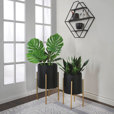 Aideen Metal Planter Pot Set for Indoor & Outdoor Use - Set of 2