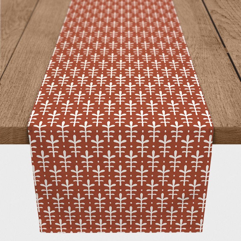 Chelene Rectangle Striped Polyester Table Runner, 16" D x 72" L, Brown, Botanical