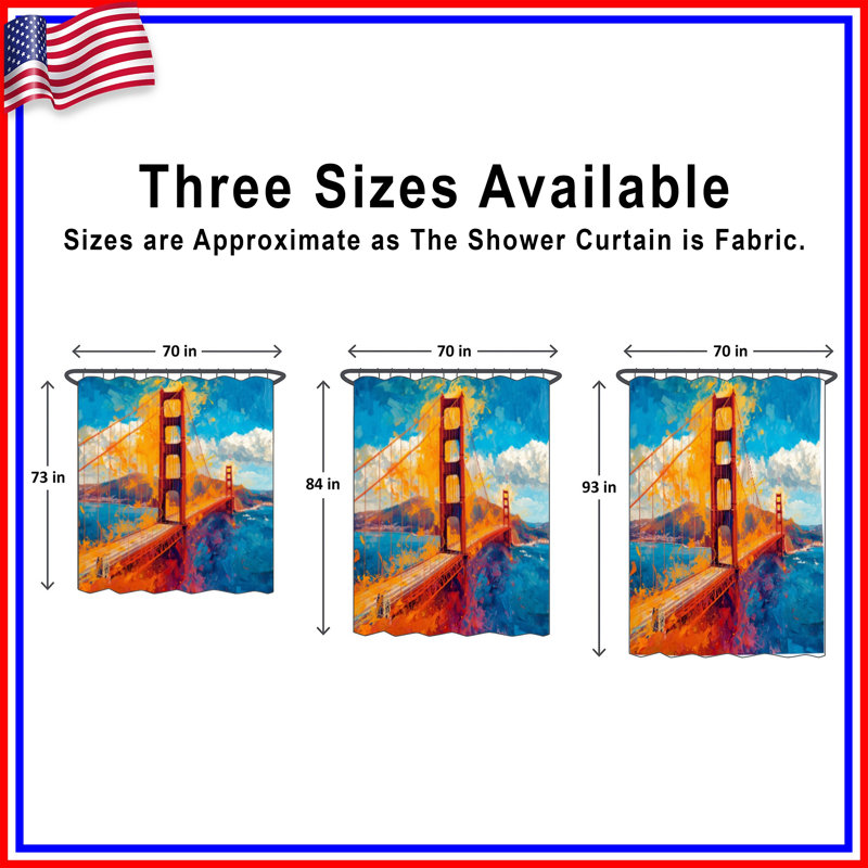 Rideaux de douche Golden Gate Bridge, 70in W x 84in H