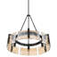 Lustre 6 lumières Slavin en noir mat avec verre d'eau ambré-429534673-429534674-429534675