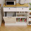 Armoire de rangement, 1 porte, poubelle de cuisine avec 2 tiroirs et poubelle rabattable avec support et 2 tablettes