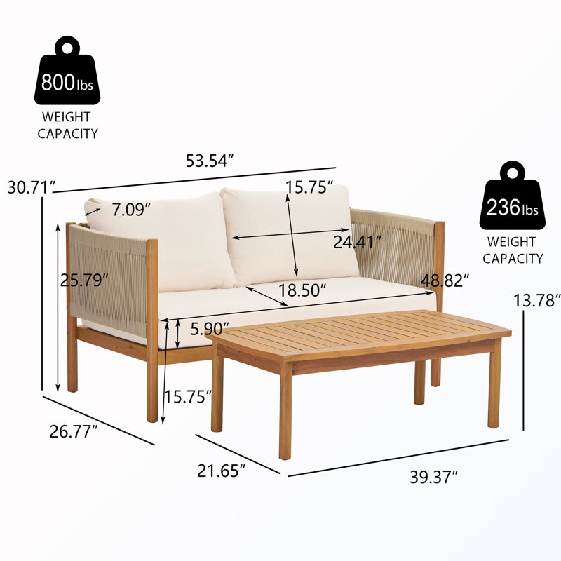 4-Piece Outdoor Sofa Set with Cushions