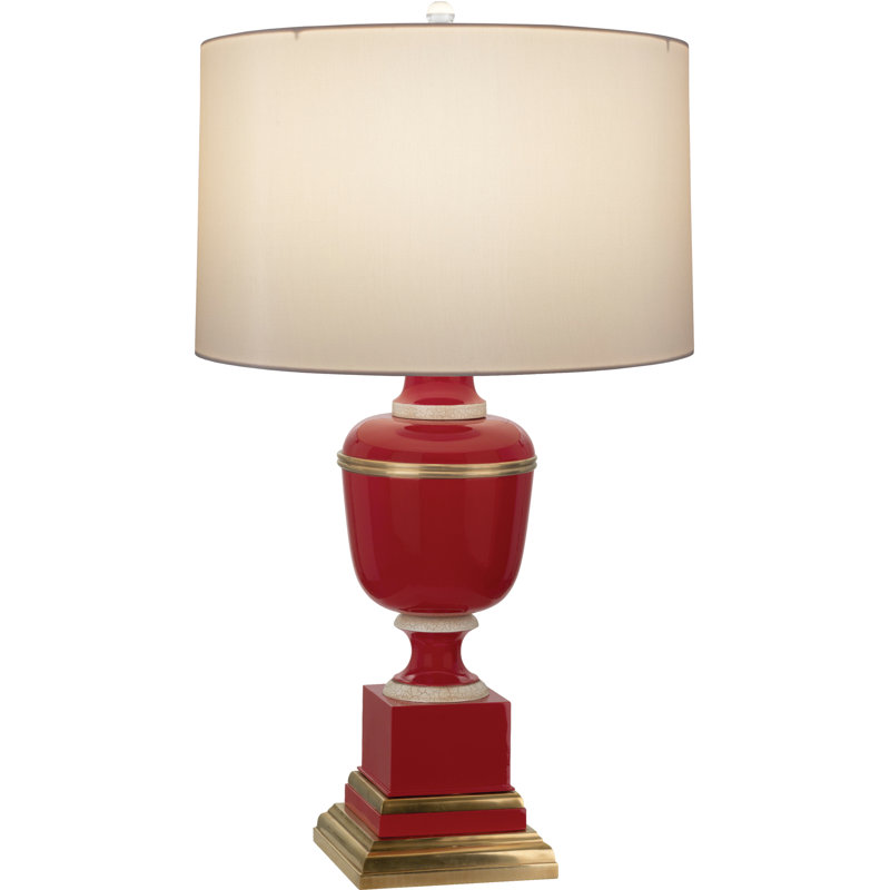 Annika Metal Table Lamp, 29.5" H x 17" W x 17" D, Red, Spindrift Snowflake