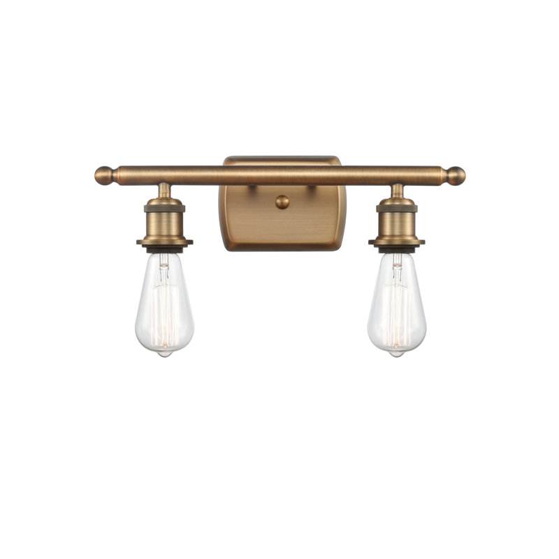 Éclairage de salle de bain à intensité variable 2 lumières Orrington, Ampoule non incluse, Laiton antique noir
