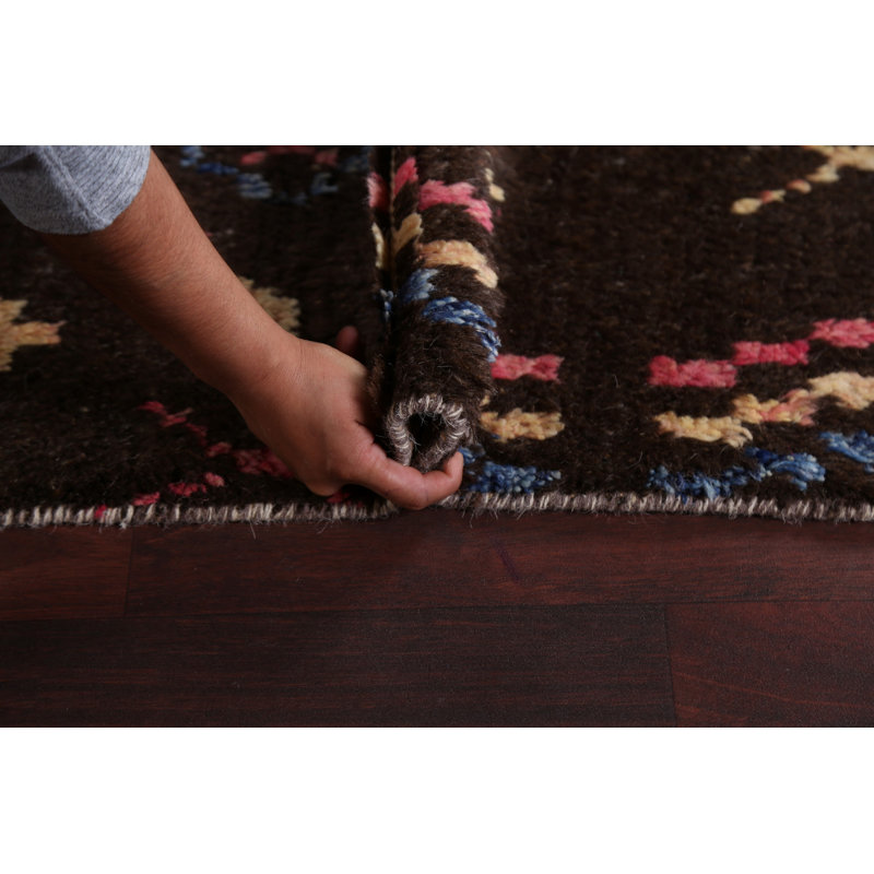 One-of-a-Kind 4'1" X 17'8" New Age Runner Wool Area Rug in Brown