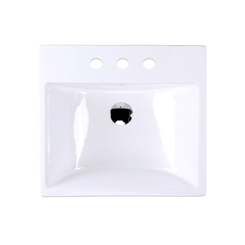 Piazza 19.5'' L Bathroom Sink, 8" Centers