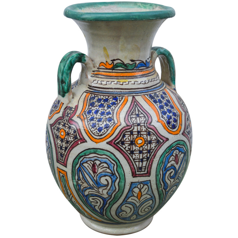 Vase de table intérieur / extérieur 12 po turquoise / orange / bleu / blanc