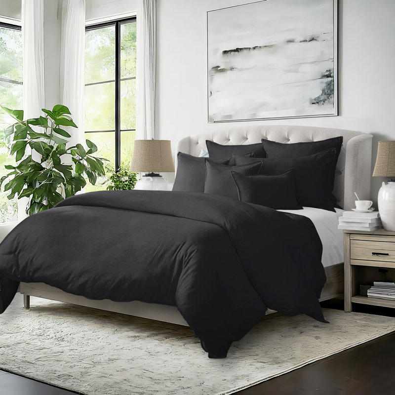 Ensemble d'édredon 8 pièces Elsie, Twin Comforter + 7 Additional Pieces, Ebony