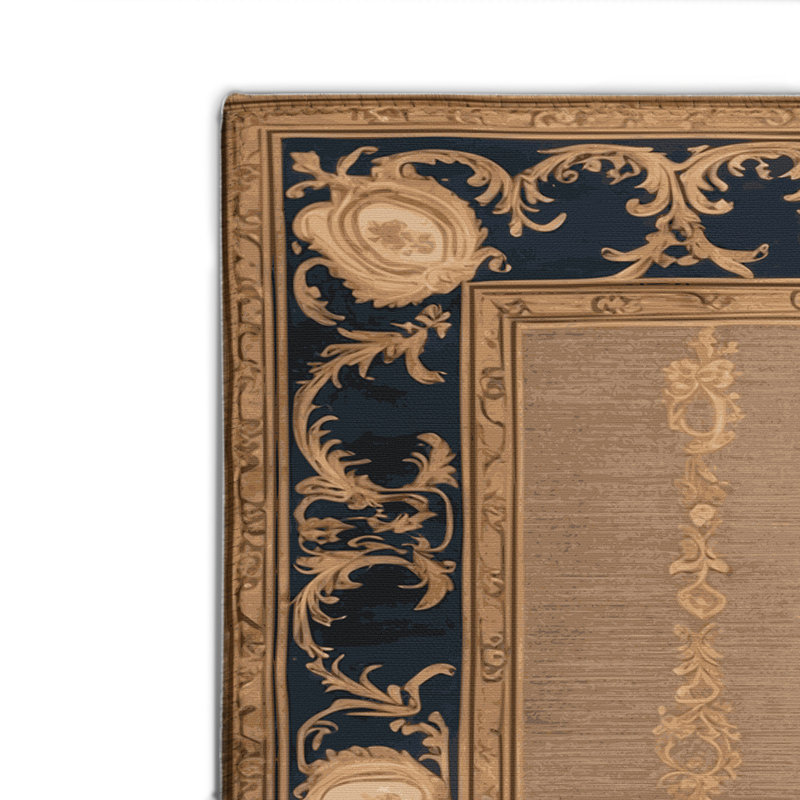 Tapis d'intérieur et d'extérieur brun français, Rectangle 4pi x 6 pi