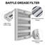 5PCS Commercial Range Hood Baffle Grease Filter, 430 Stainless Steel, 4-Groove Design, Vertical Mount, Dishwasher Safe Restaurant Vent Filter-133585203