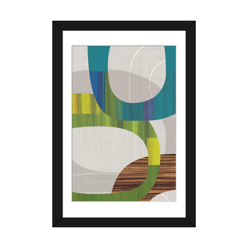 « links i », impression sur toile tendue, Blanc, Papier d'art encadré noir, H 32 po x l 24 po x P 1 po