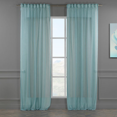 Extra Long & Extra Wide Faux Linen Sheer Curtain Single Panel