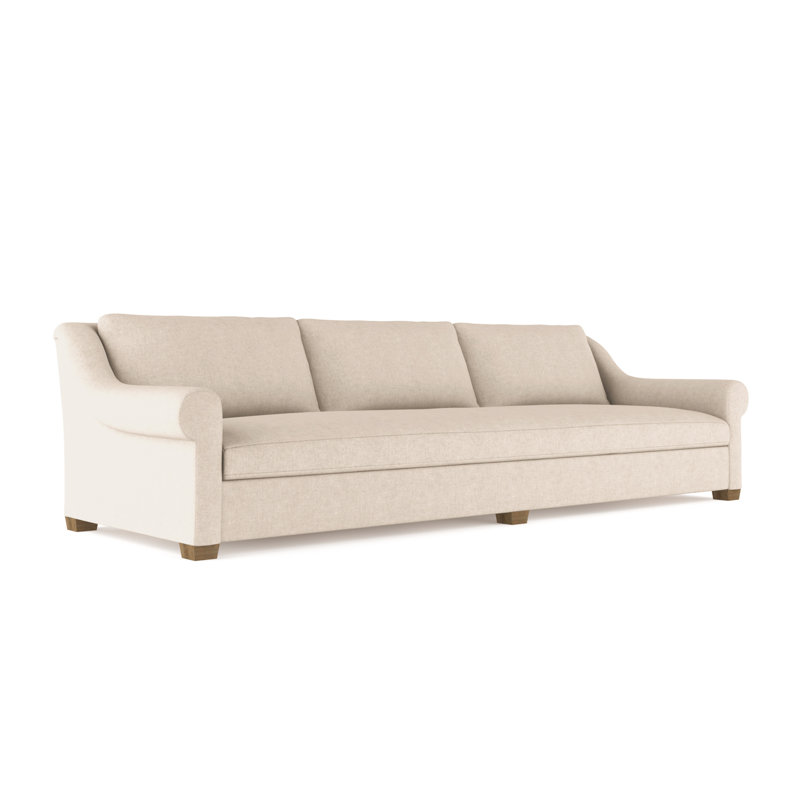 Canapé Thompson, Velours moelleux huître, H 32 po x l 120 po x P 46 po, Patiné