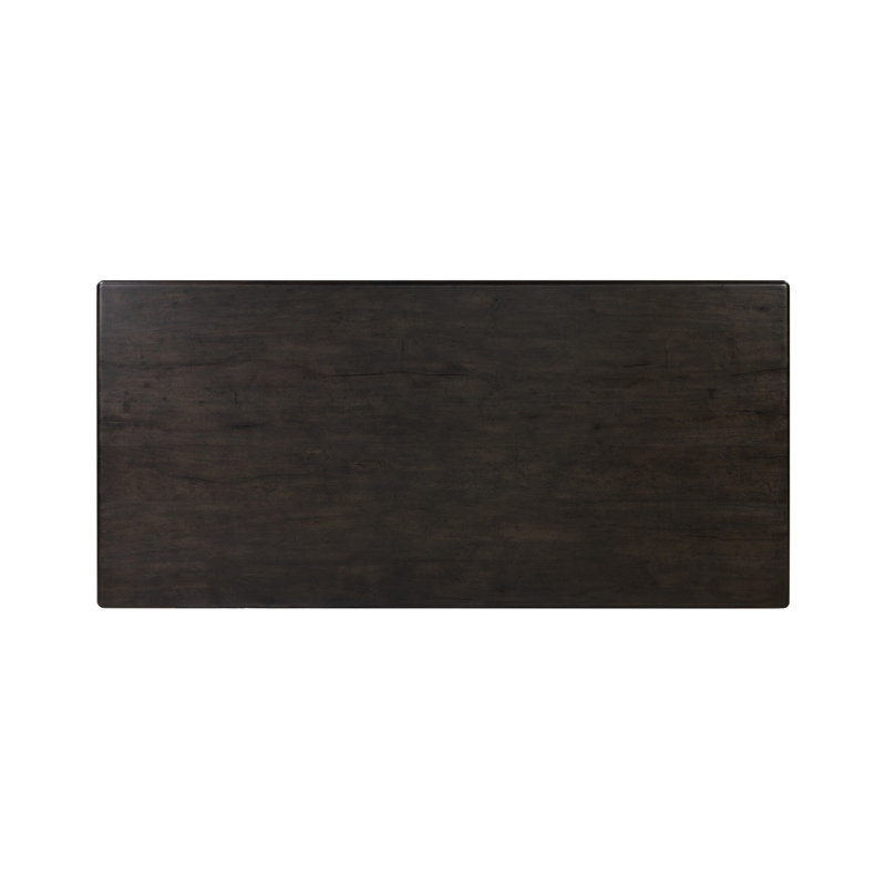 MARCON Oak Double Pedestal Dining Table, Dark Espresso Reclaimed French Oak