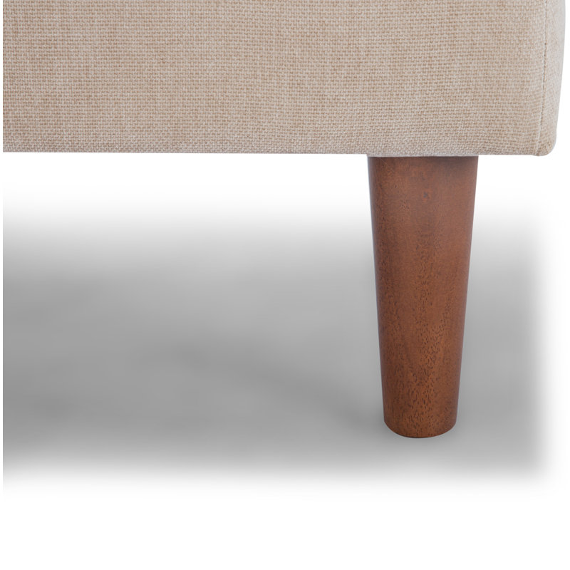 Repose-pieds de rangement rectangulaire de 50 po de large Rama, Chenille nid d'abeille taupe