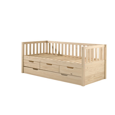 European Single (90 x 200cm) 3 Drawer Daybed with Trundle by Vipack