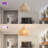 19" Boho Natural Handwoven Rattan Dimmable 1-Light Single Pendant Light