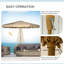 Parasol de patio 9 pi avec inclinaison, manivelle, parasol d'extérieur, kaki-2143130784