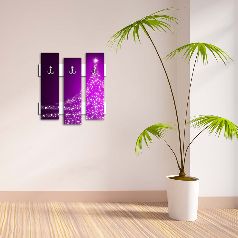 Portemanteaux mural mauve / blanc Nikhil