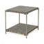 3-Piece Metal Frame Wood Living Room Coffee Table And 2 End Tables Set, End Table