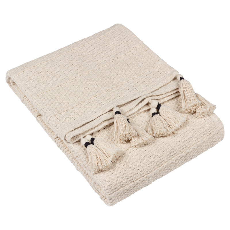 Caliche Textural Weaves Throw Blanket, Natural