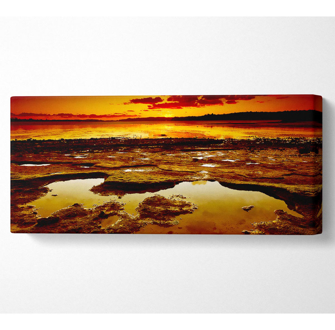 Orange Ocean Daybreak - Kunstdrucke auf Leinwand - Wrapped Canvas