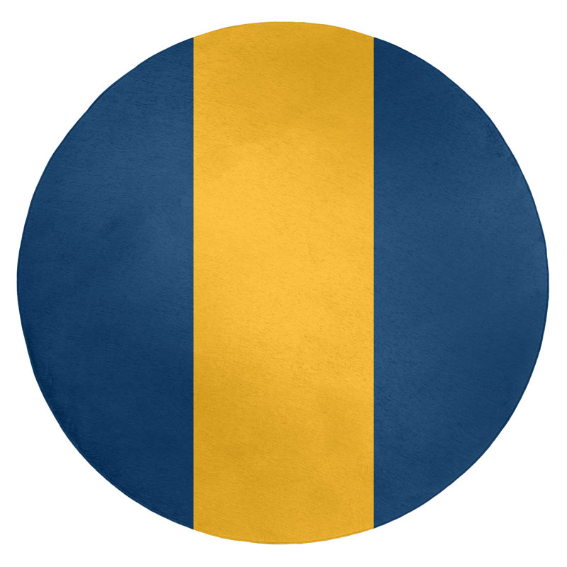 Tapis bleu/jaune, Rond 5 pi