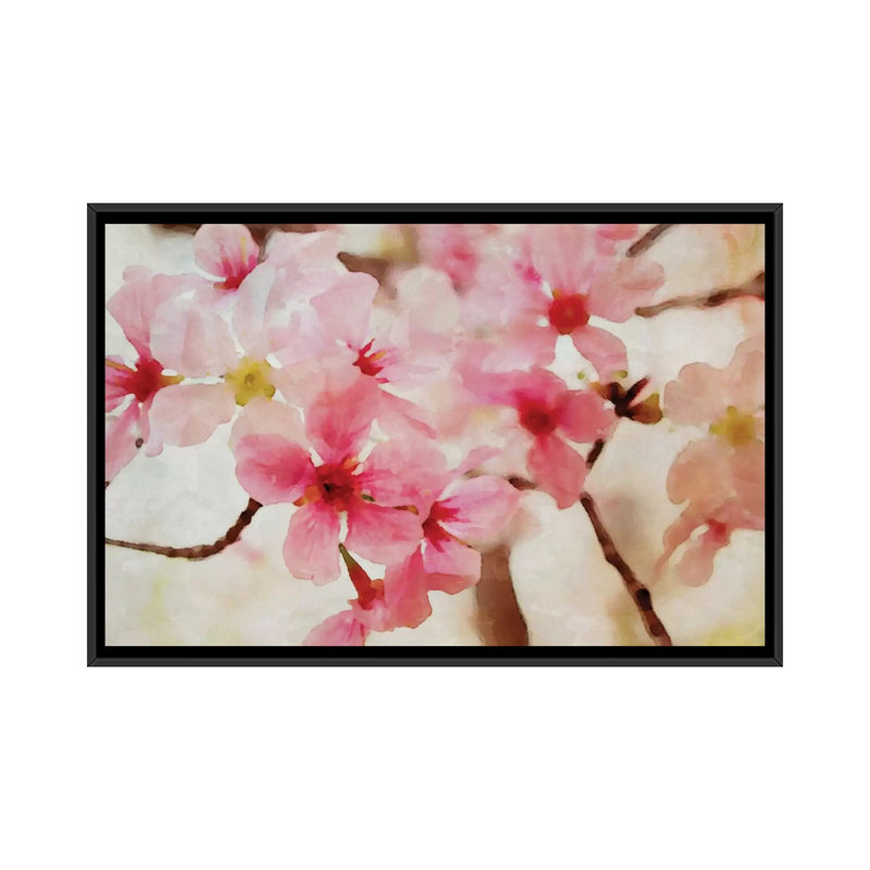 « cerise fleurs ii » par irena orlov, reproduction de photo sur toile tendue, H 32 po x l 48 po x P 1,5 po, Pas de tapis