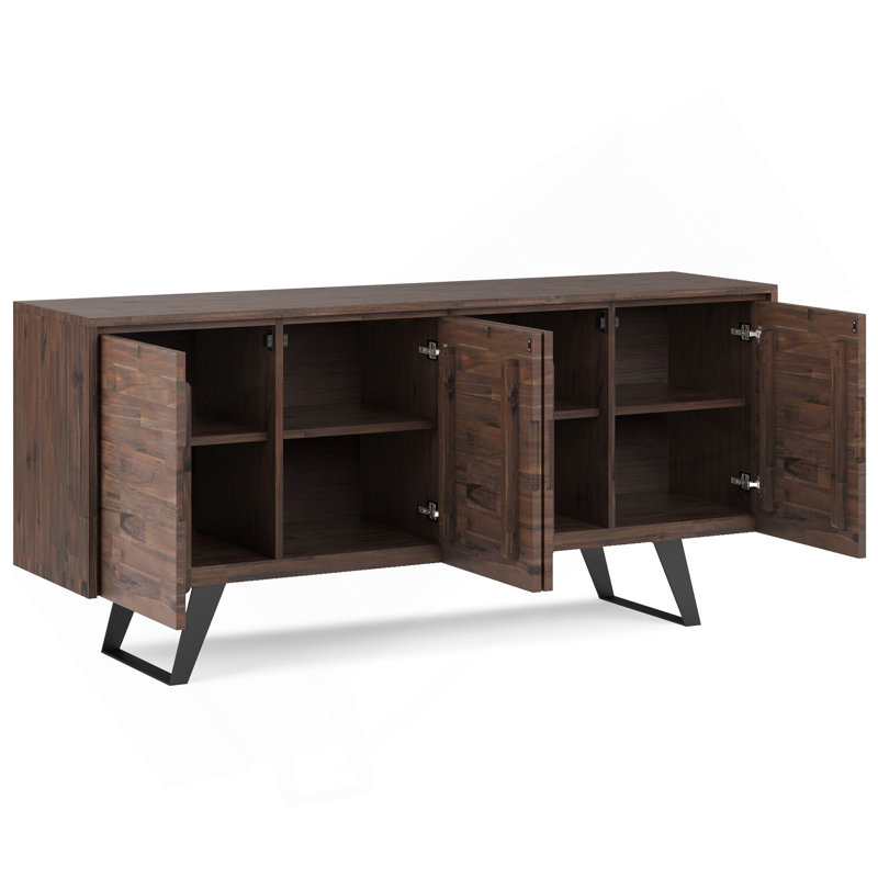Lowry - Grand buffet à 4 portes - Brun anthracite patiné