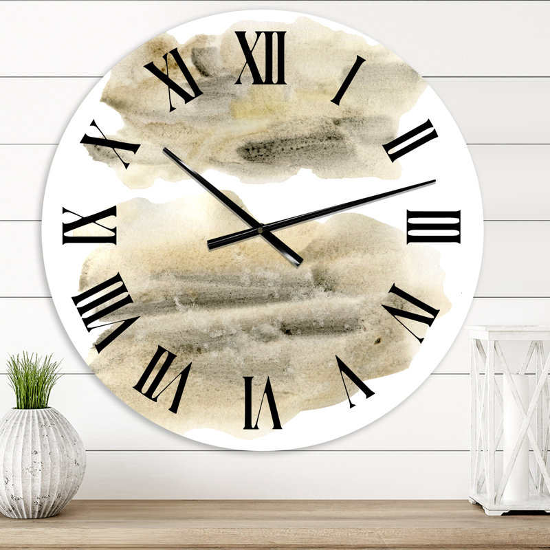 Noires noires et beiges - horloge murale moderne, Petit