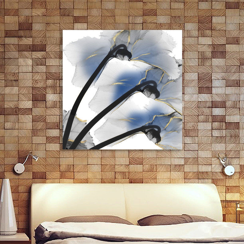 Indigo Luster Cyclamen - Wrapped Canvas Print, 30 cm H x 30 cm W