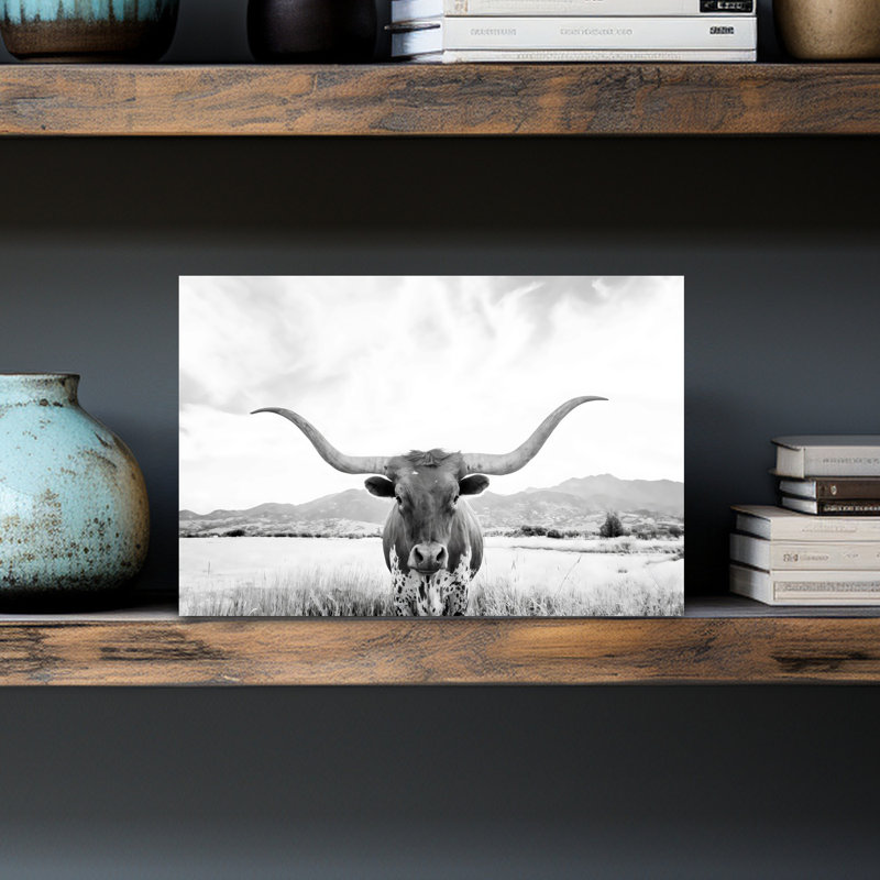 Art mural contemporain Longhorn, H 12 po x l 18 po