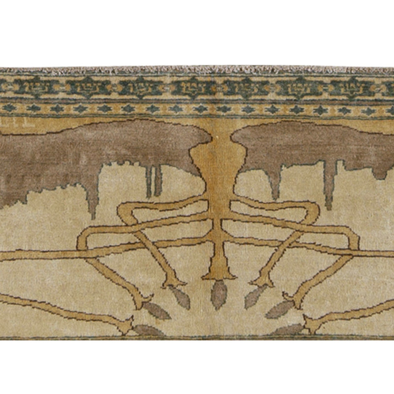 Hand Knotted Wool Area Rug in Ivory