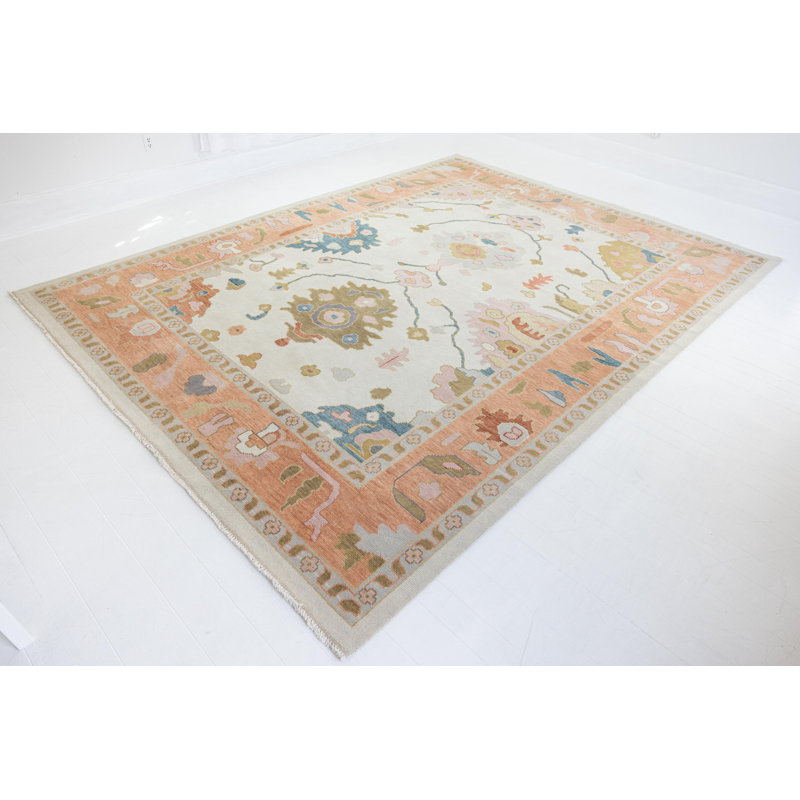 Reba Hand Knotted Wool Oriental Area Rug, Square 12'