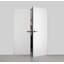 Porte double invisible moderne en bois massif avec poignée Planum 0010, apprêtée avec cadre invisible noir, ouverture à droite vers l'extérieur, charnières noires, poignée de verrouillage, armoire moderne en bois massif.-95063593-95063594-95063595