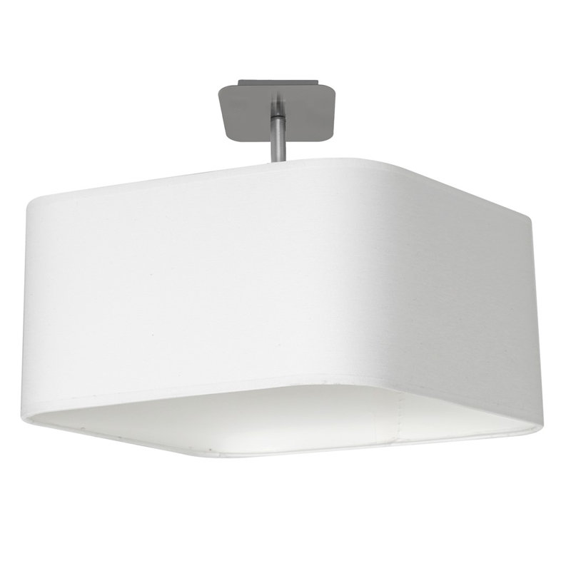 Alboran 1-Light 40cm Semi Flush Mount, White, Silver