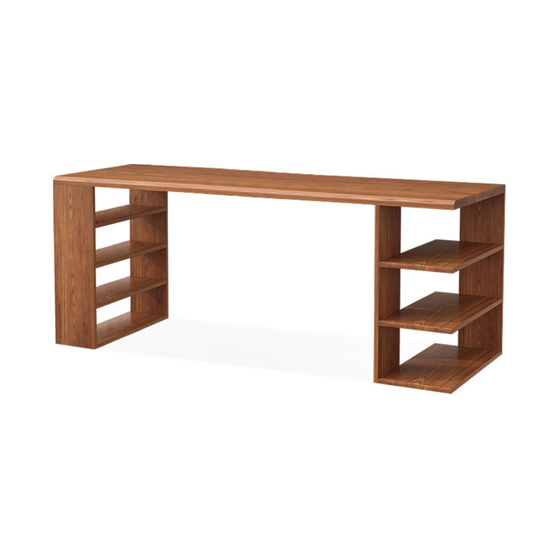 Bureaux rectangulaires bruns en bois massif, H 29,53 po x l 86,61 po x P 23,62 po