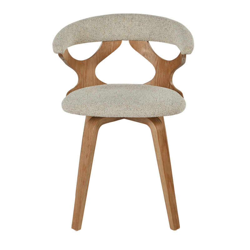 Laquietta Wingback Side Chair, White Washed, Oatmeal Polyester