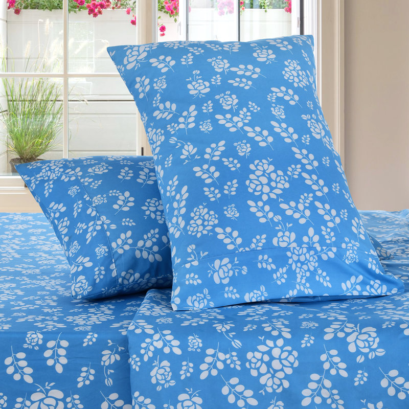 Lux Decor Collection Floral Printed Sheet Set Soft Microfiber Bed Sheets for Bedroom, Taupe, Full