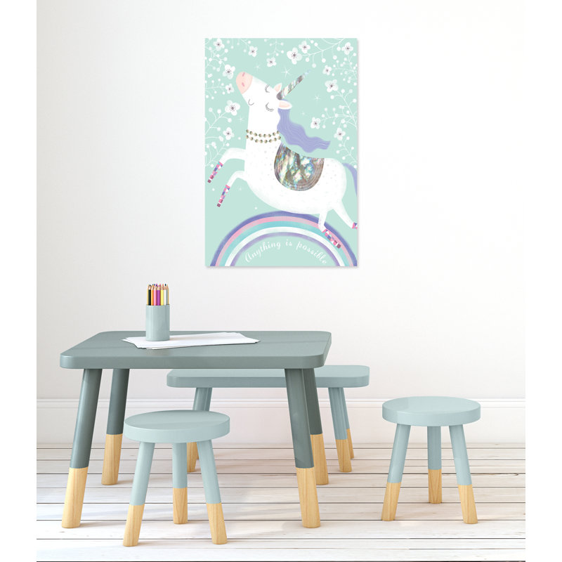 Art sur toile licorne arc-en-ciel, H 36 po x l 24 po x P 1,5 po