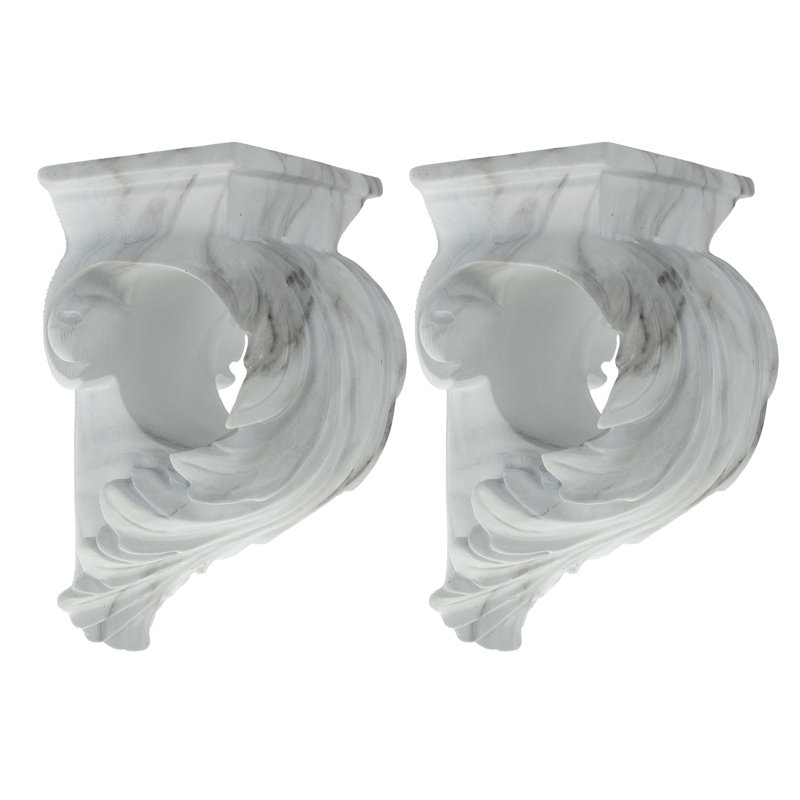 Brilon Polyresin 3.5'' Mounting Bracket, White Marble